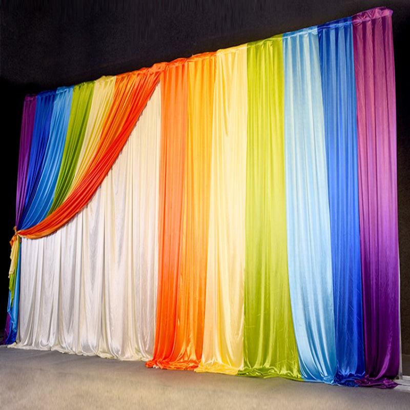 Solid Color Satin Fabric Curtain - Perfect for Wedding Decorations & Performance Costumes (Width 150CM)