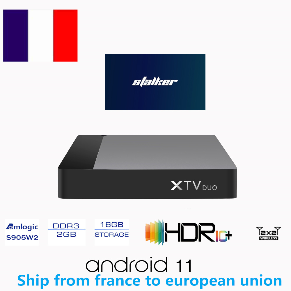 Ship From France XTV DUO Android 11 Stalkermac 2G 16G S905W2 4K AV1 FOR 9 PCS OF IR AND 4 PCS BT VOICE