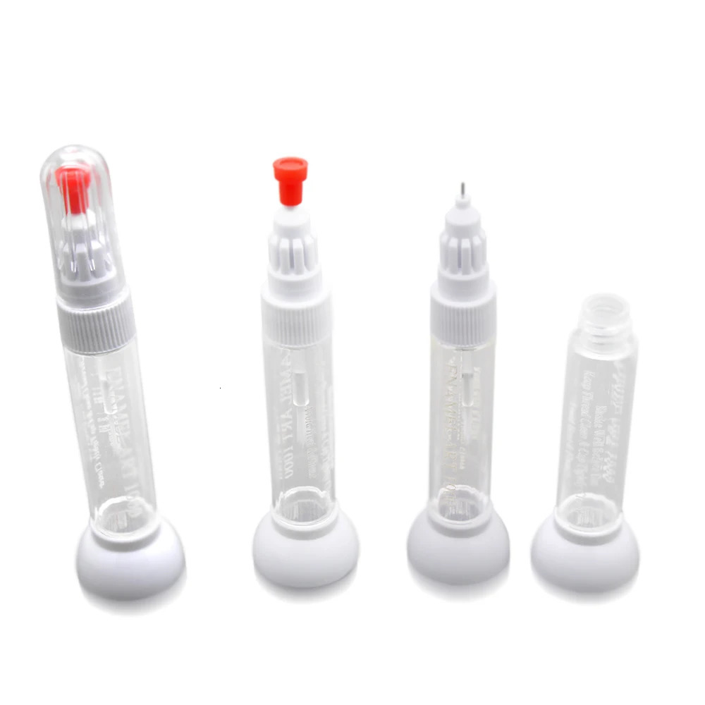 Dotting Tools Kimcci 100pcs/lot 2 IN 1 Needle Brush Dual-use Nail Polish Pen Empty Bottle Dotted PenDrawing Pen Nail Art Tools 231117