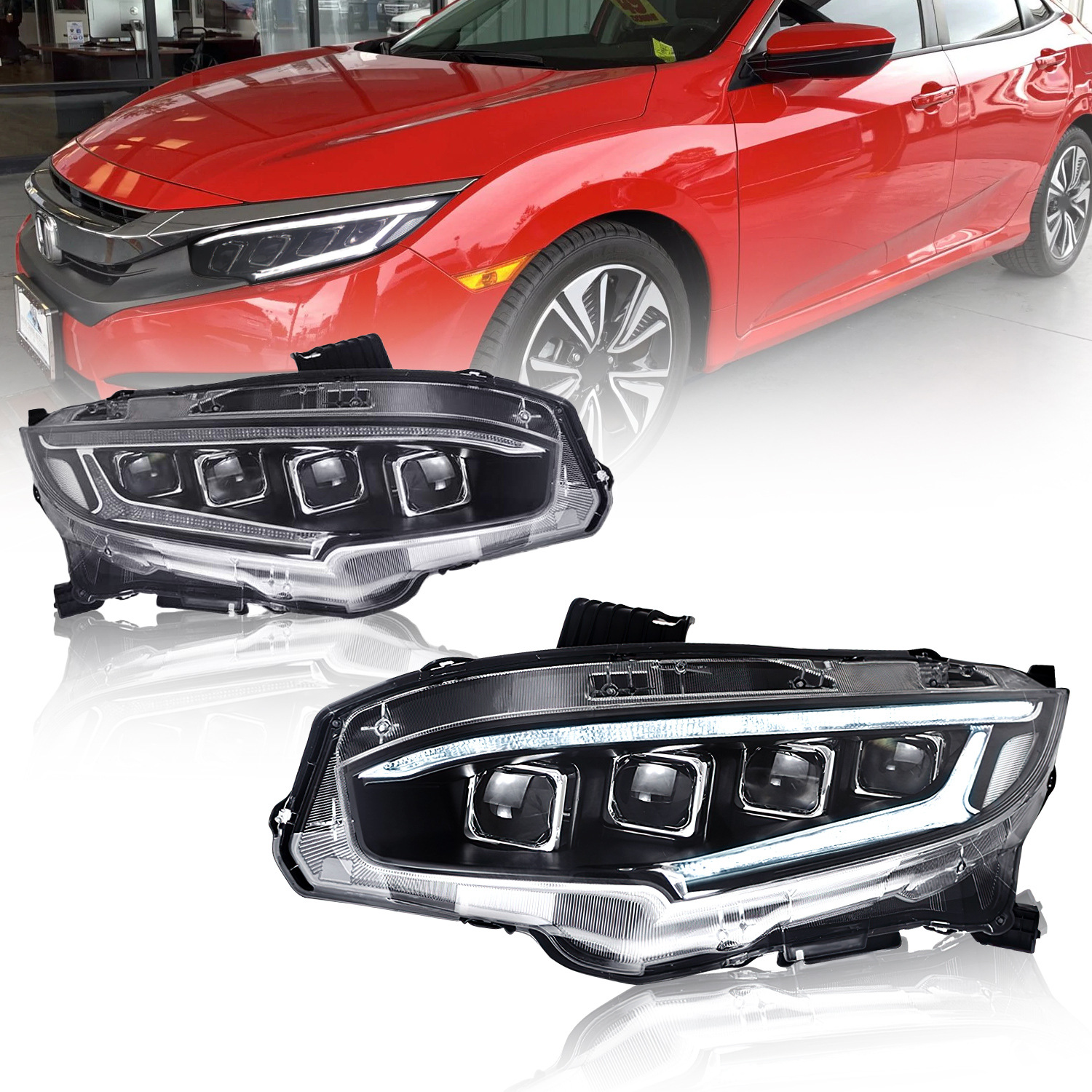 Car Styling Headlights For HONDA ACCORD 10th 20 18-2022 Upgrade 4 Lens LED Headlight DRL Dynamic Turn Signal Lights