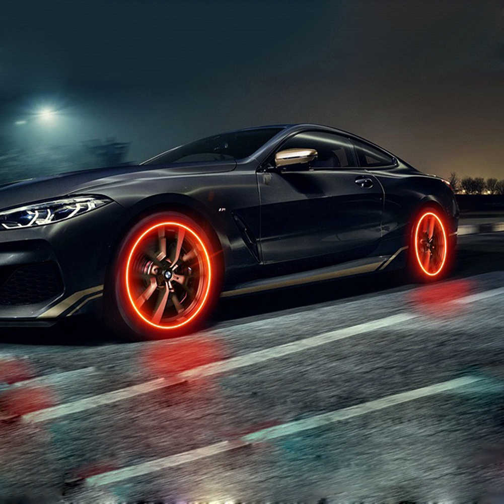4 Pcs Wheel Lights Cap Car Auto Wheel Tire Tyre Air Valve Stem LED Light Cap Cover Accessories For Bike Car Motorcycle Waterproo