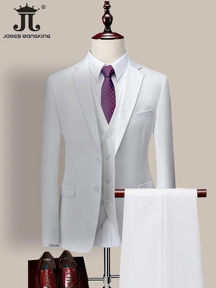 Men's Suits Blazers 14 Color M-6XL Jacket VestPants High-end Formal Business Mens Suit Three-piece Groom Dress Solid Color Suit 231117