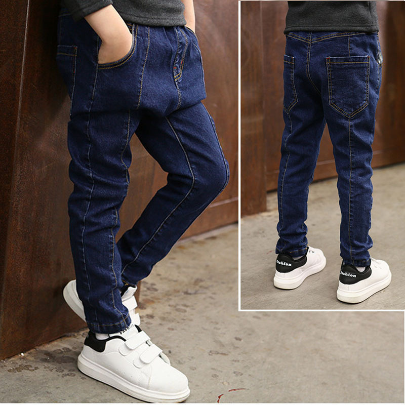 Jeans IENENS 5-11Y Young Fashion Denim Long Pants Boys Slim Straight Jeans Boy Casual Trousers Kids Baby Children Classic Bottoms 230418