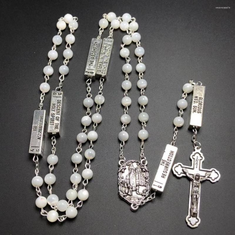 Pendant Necklaces 6mm Sea Shell Religious Rosary Mother Of Pear Catholic Necklace With Silver Or Gold Plating Fatima Conncetors And Five
Pendant Necklaces 6mm Sea Shell Religious Rosary Mother Of Pear Catholic Necklace With Silver Or Gold Plating Fatima Conncetors And Five