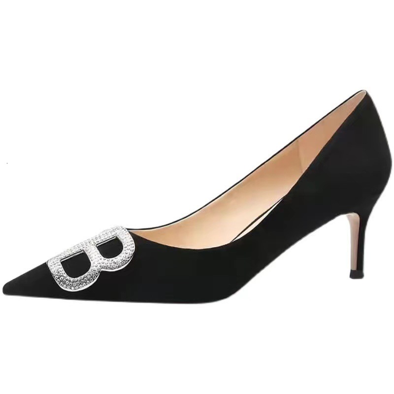 Dress Shoes Female Flock Flats Pointy Shoes with Sequined Buckle Soft Ballet Slip-Ons Spring Footwear Max Size 48-33 Leopard Printed Black 230410