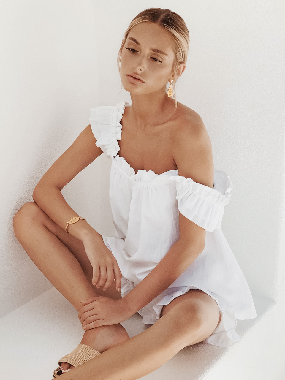 Women's Sleepwear Linad Square Neck Women's Nightwear White Frilled Pijama Set Woman 2 Pieces 100% Cotton Home Suit Sleeveless Loose Pajamas