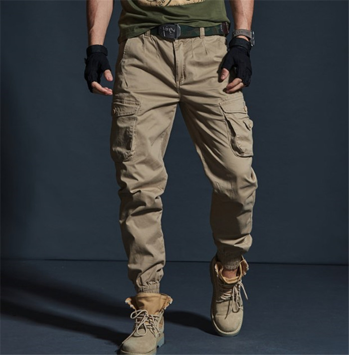Men's Pants High Quality Khaki Casual Pants Military Tactical Joggers Camouflage Cargo Pants Multi-Pocket Fashions Black Army Trousers