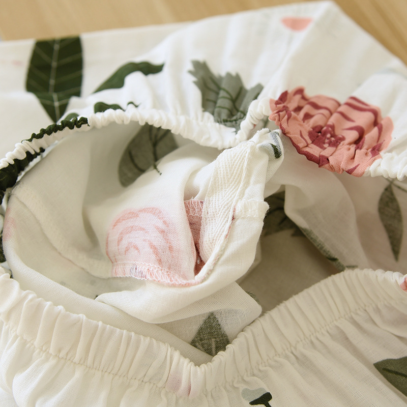 Women's Sleepwear Japanese kimono suit pajamas spring and summer ladies cotton three-quarter sleeves big flowers home clothes thin loose 230418