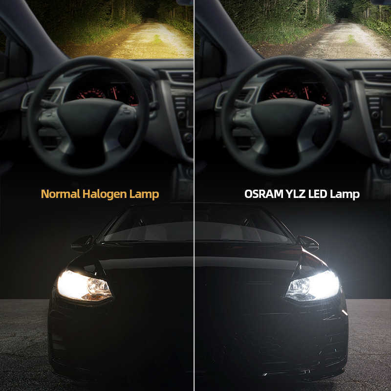 New OSRAM LEDriving YLZ HL H7 H4 LED Car Headlight H1 H8 H11 H16 HB3 HB4 HIR2 9012 12V 6000K Super Bright White Lamps Auto Bulb 2pcs