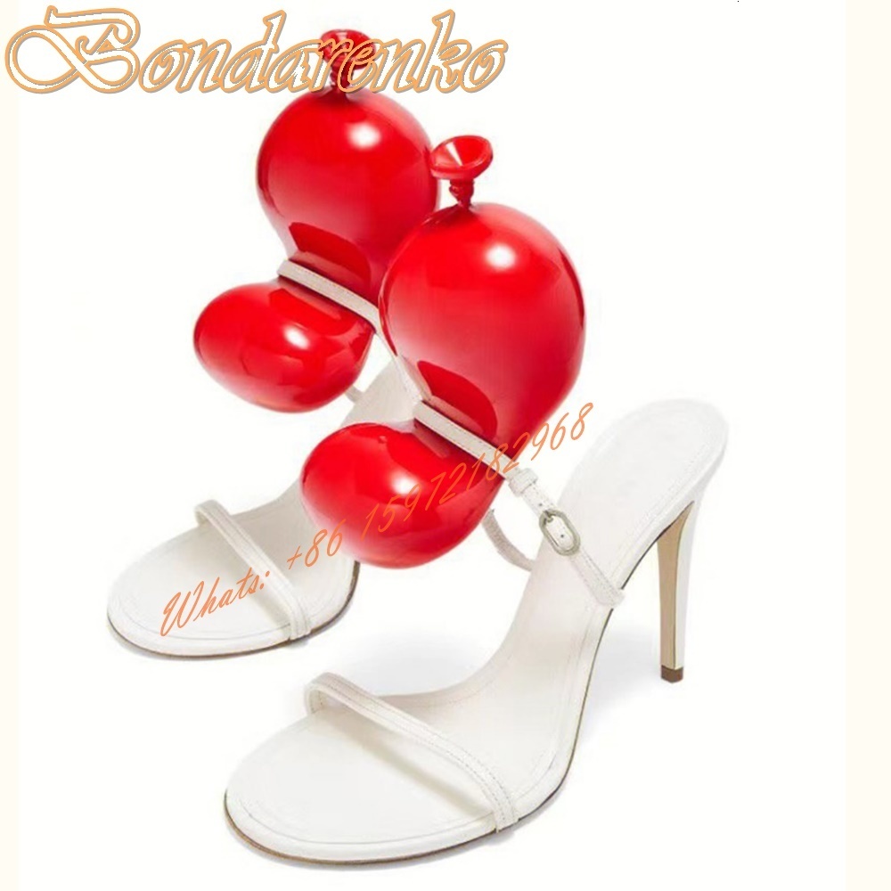 Sandals Pre Sale Balloon Straps Sandals Open Toe Holllow Stiletto Heels Slip On Solid Summer Sexy Sandals Party Dress Designer Shoes 230418