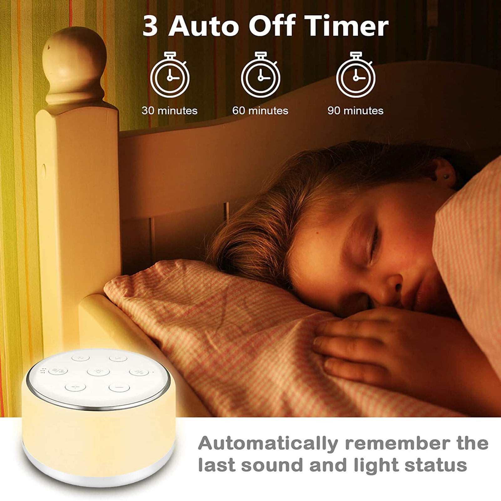 Baby Monitor Camera Desktop White Noise Machine Sleep Sound Machine for Baby Sleep Soother 7 Colors Night Light 34 Soothing Sounds 30/60/90min Timer 2