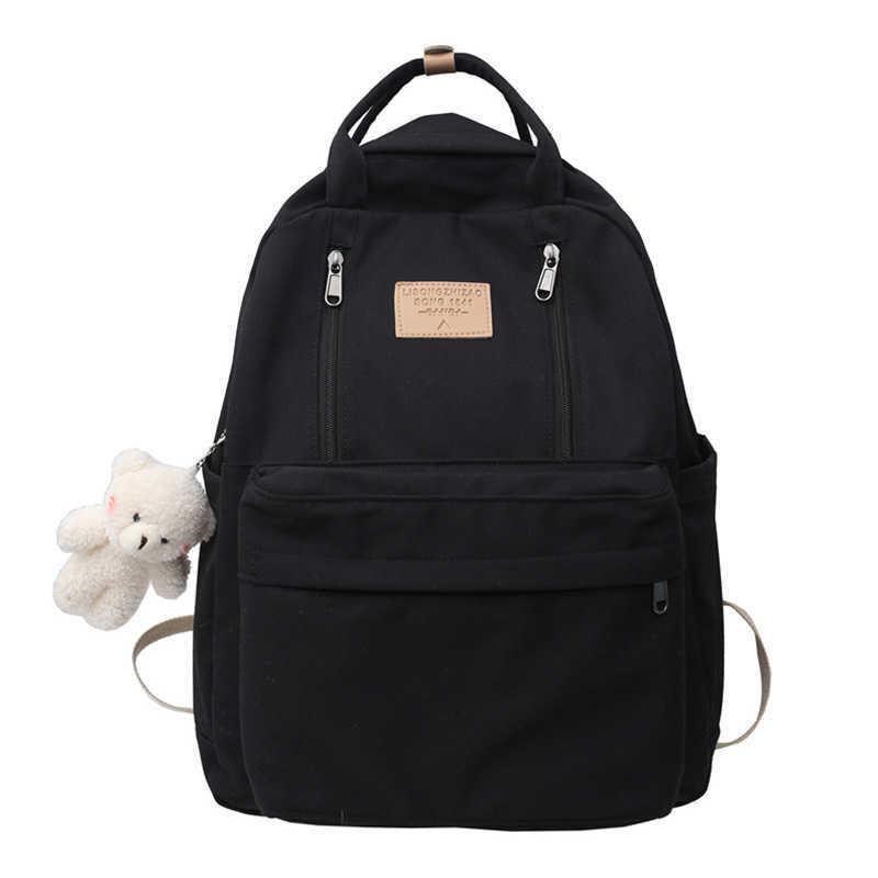 Backpacks Many Pockets Canvas Casual Backpack For Men High Quality College Schoolbag Teenage Laptop Backpacks Unisex Simple School Bag New W0418