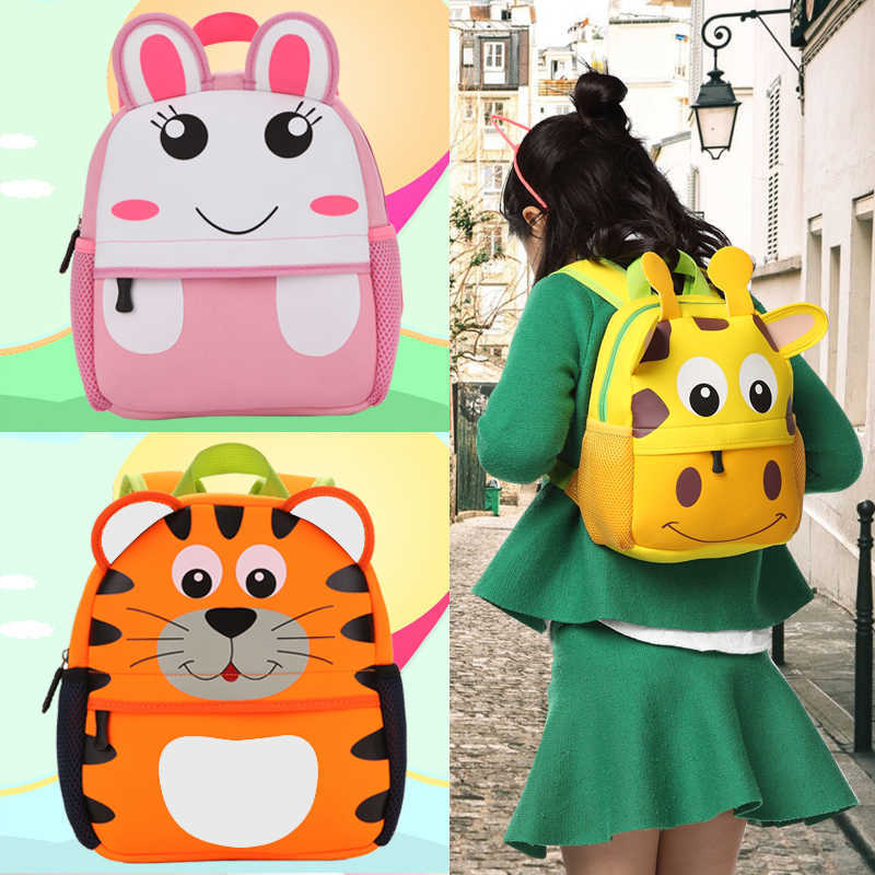 Backpacks 2022 New 3D Children School Bags for Girls Boy Children Backpacks Kindergarten Cartoon Animal Toddle Kids Backpack for 2-5 years W0418