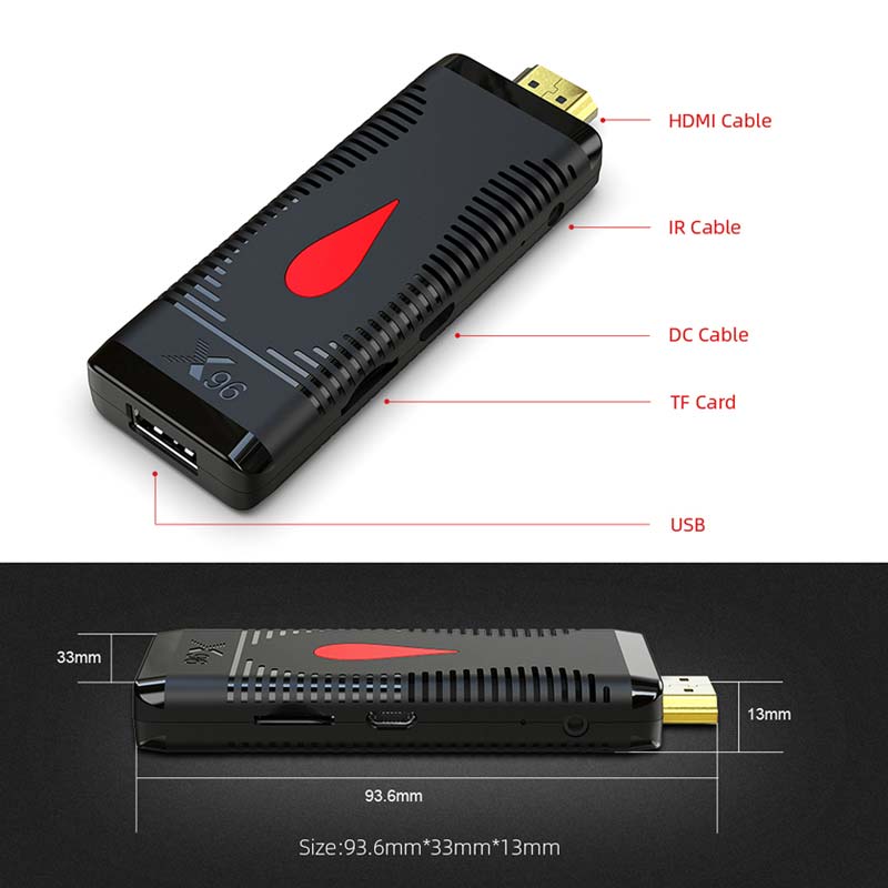 X96S400 TV Stick Android MINI Smart TV Stick 1G 8G 2G 16G Allwinner H313 Quad Core Support WIFI Multilateral Language Android 10.0