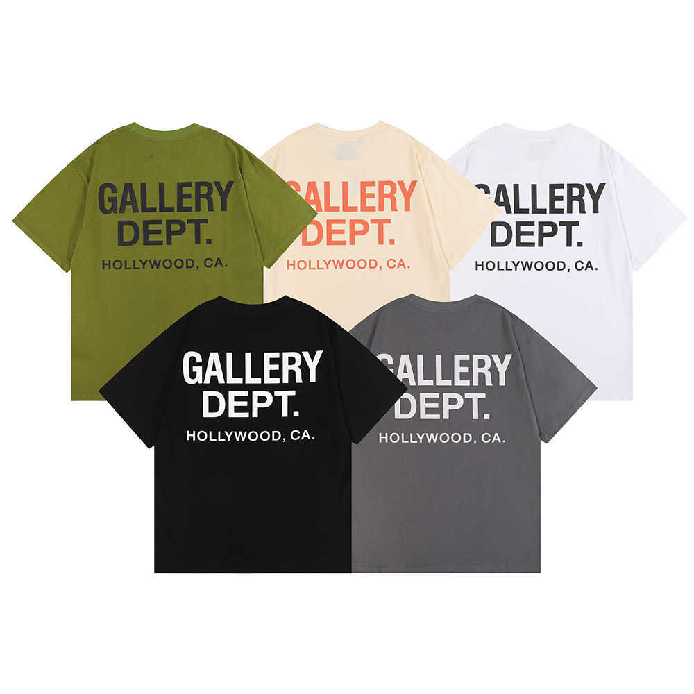 

Fashion Designer Clothing Galleryes Depts Tees Tshirt Classic Alphabet Print Basic T-shirt mens womens Lovers Loose ROCK Short Sleeve Summer Hip hop Streetwear, Army green