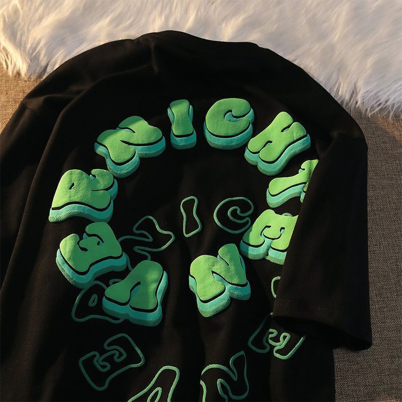 Mens TShirts American vintage fashion alphabetic short sleeve Tshirt men summer loose niche high street bf couple top graphic t shirts y2k 230417