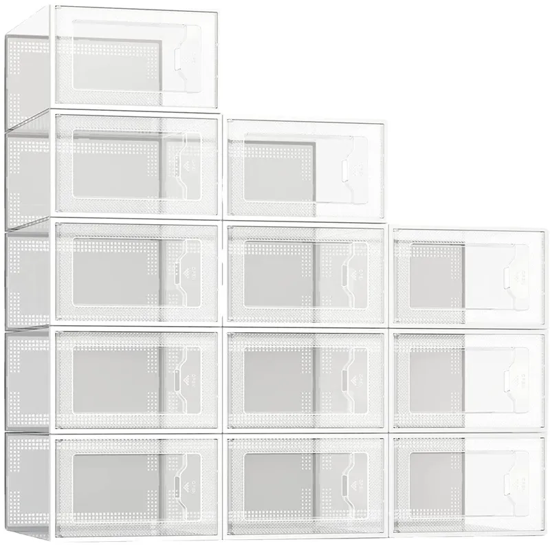 Shoe Storage Boxes Clear Plastic Stackable Shoe Organizer for Closet Foldable Shoes Containers Bins Holders 10 pcs, White
Shoe Storage Boxes Clear Plastic Stackable Shoe Organizer for Closet Foldable Shoes Containers Bins Holders 10 pcs, White