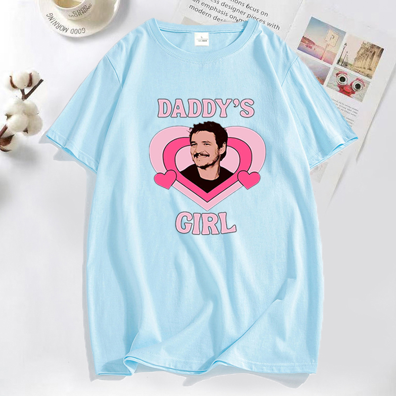 Men's TShirts Pedro Pascal Tshirts Graphic Funny Daddys Girl T Shirt Cotton Valentines Day Tees Casual Short Sleeve Streetwear 90s 230418