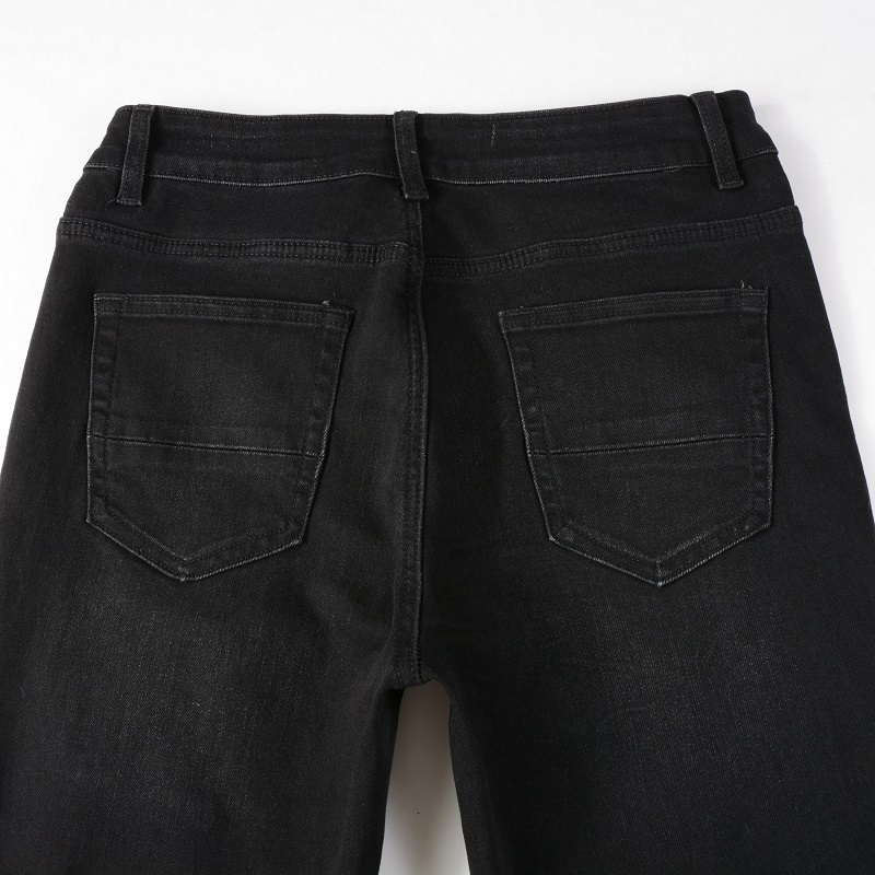 Men's Jeans Arrivals Men Steetwear Style Bandana Skinny Stretch With Holes Ripped Slim Fit Black Blue High Street Distressed Patch 230418