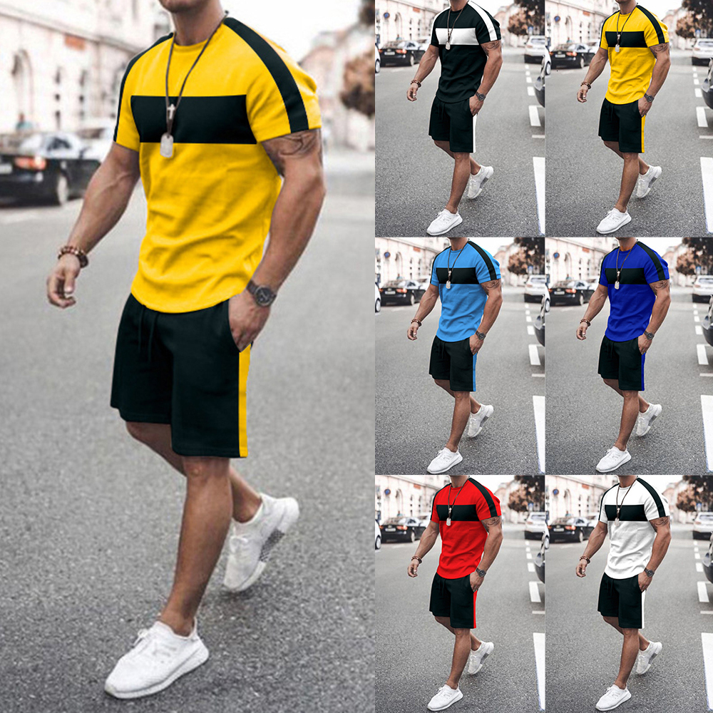 Men's Tracksuits Fashion Men Clothing Sets Short Sleeve T -shirt Tee Shorts Summer Casual Pullover Tops Sports Sets Tracksuit Gym Sportswears 230