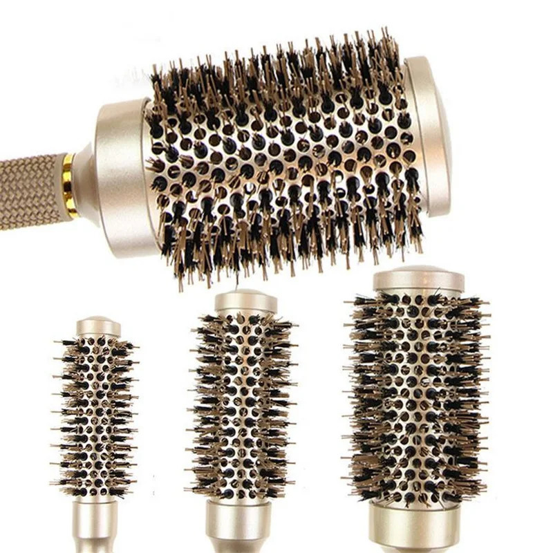 Hair Brushes Professional 4PCS Round Brush Hairdressing Curling Ceramic Barrel Comb For Blow Dry Salon Styling Tools 231113