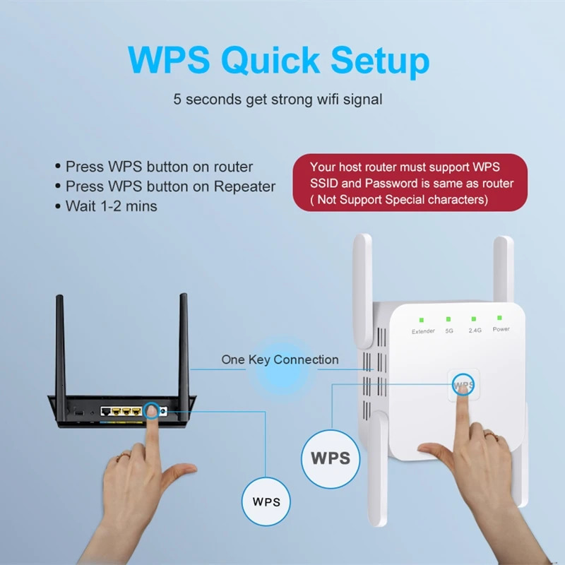 Routers 5Ghz WiFi Repeater AC1200 Wi Fi Booster Extender Amplifier 2 4G 5GHz Signal Long Range Network Access Point 231117