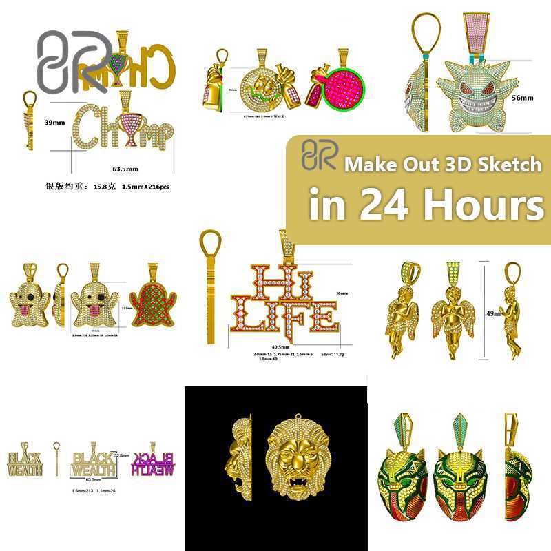 10k Glod Custom Pendant Vvs Moissanite Diamonds Custom Iced Out Letter Initial Hip Hop Jewelry