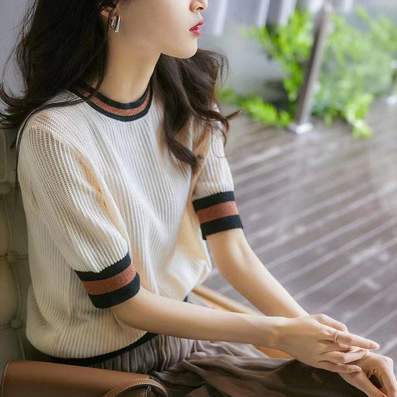 Women's T-Shirt BOBOKATEER Elegant Tshirt Women Summer Tops Mujer Camisetas Woman Tee Shirt Knitted Clothing Haut Femme T-shirty Damskie 230418