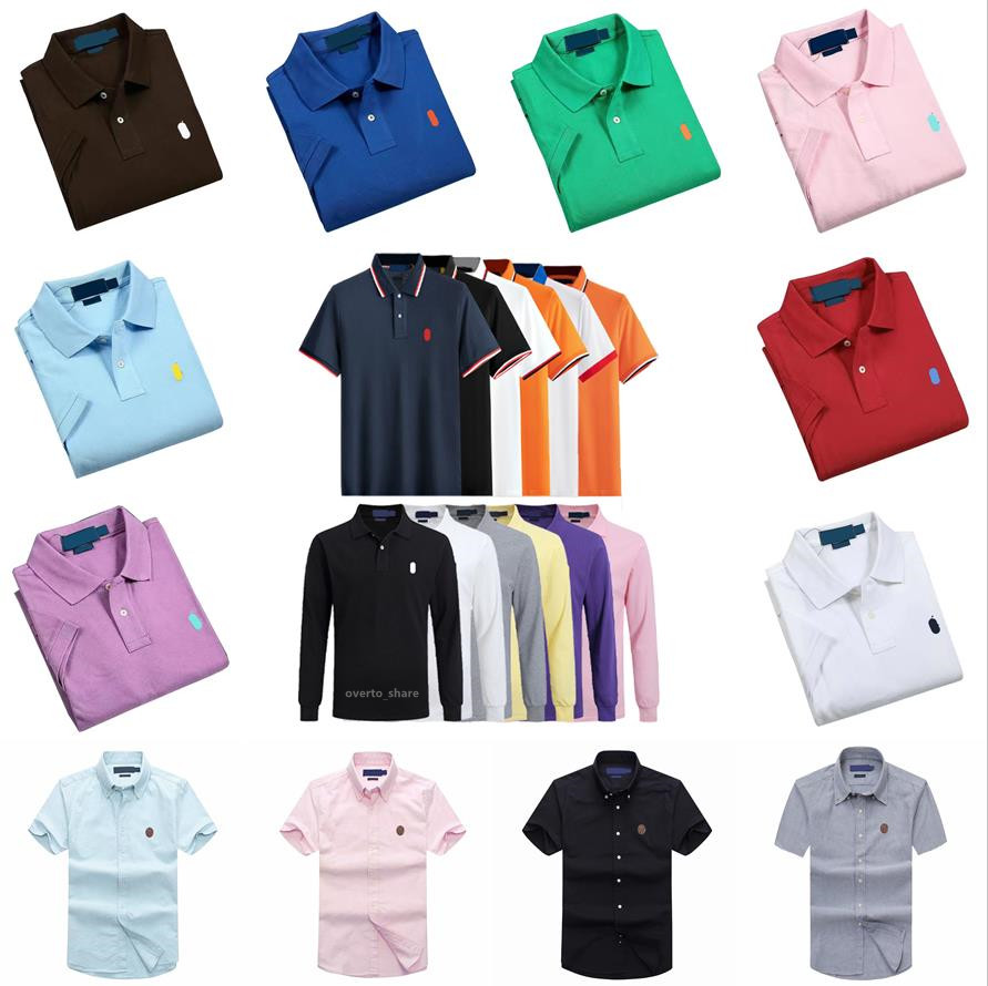 Mens Polos Small pony Ralph Men short sleeve Tee Cotton Business laurens Long Sleeve Shirts Casual