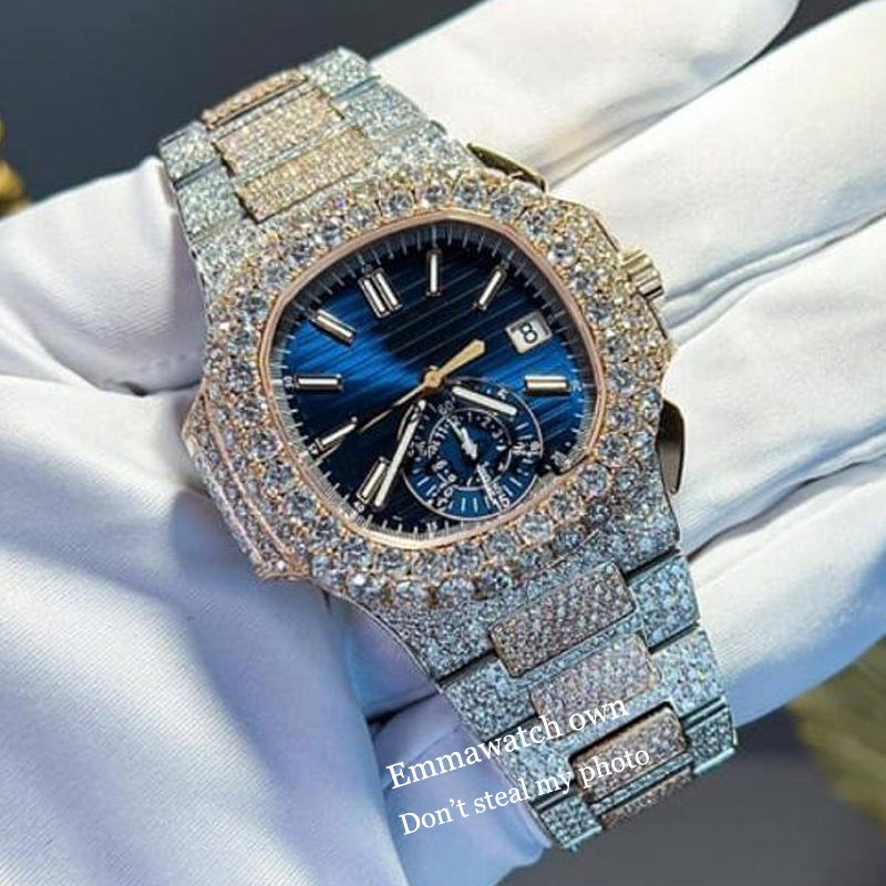 2023 New VVS Moissanite watch iced out wristwatch pass test top quality ETA luxury sapphire watches Rose Gold&Silver case Blue dial automatic iced out shiny emmawatch, 01 moissanite with box
2023 New VVS Moissanite watch iced out wristwatch pass test top quality ETA luxury sapphire watches Rose Gold&Silver case Blue dial automatic iced out shiny emmawatch, 01 moissanite with box