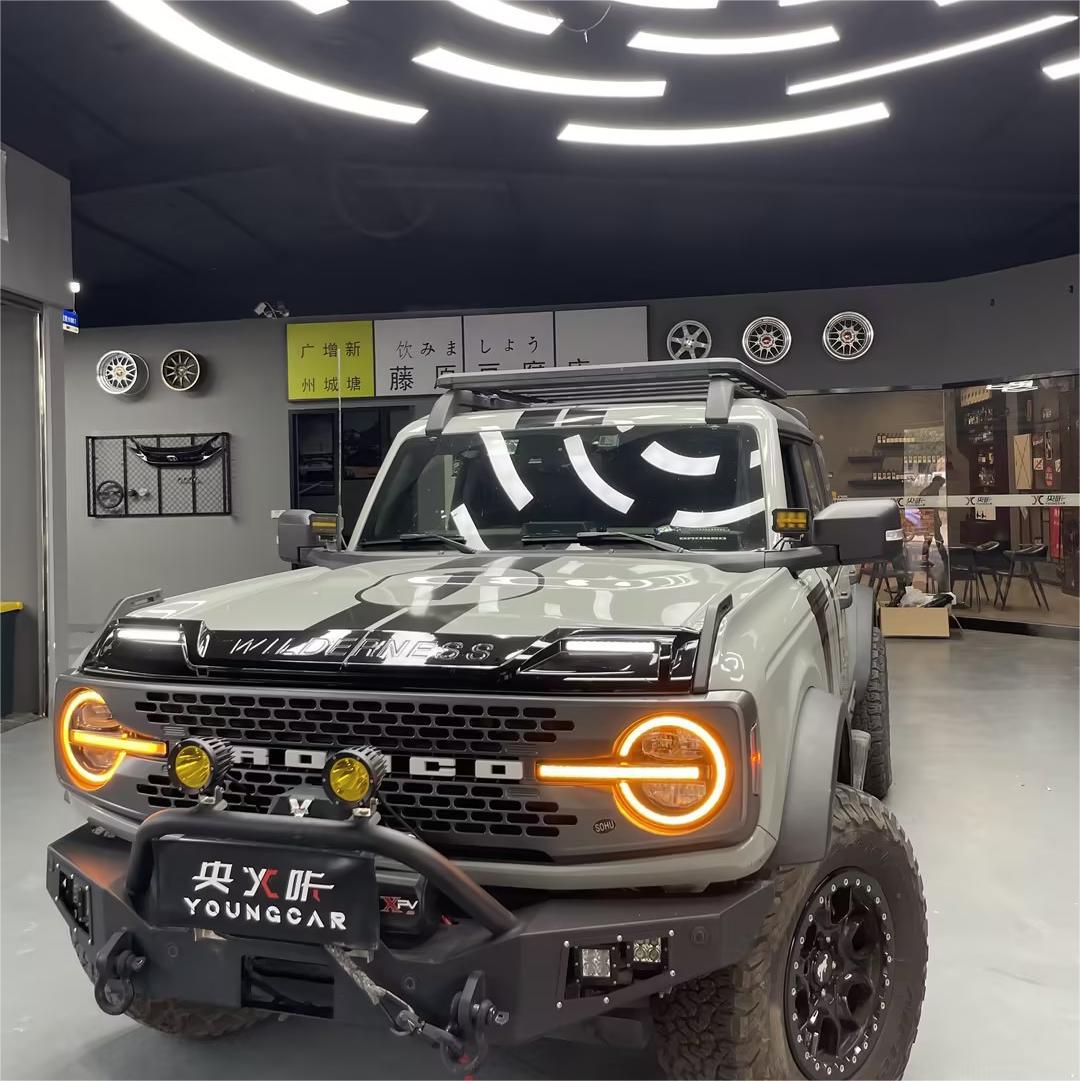 LED Headlight Bulbs for Ford Bronco Raptor 2021-2023 Daytime Running Lights Headlights High Version Assembly Upgrade