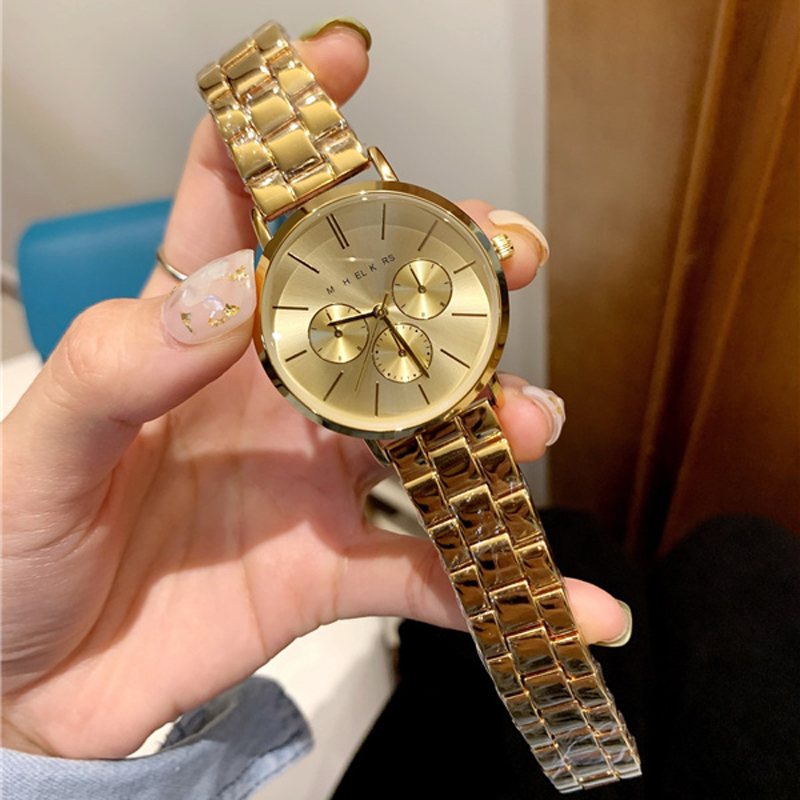 Full Brand Wrist Watches Women Ladies Girl kor Style Luxury With Logo Kor Steel Metal Band Quartz Clock M 157, Gold black
Full Brand Wrist Watches Women Ladies Girl kor Style Luxury With Logo Kor Steel Metal Band Quartz Clock M 157, Gold black