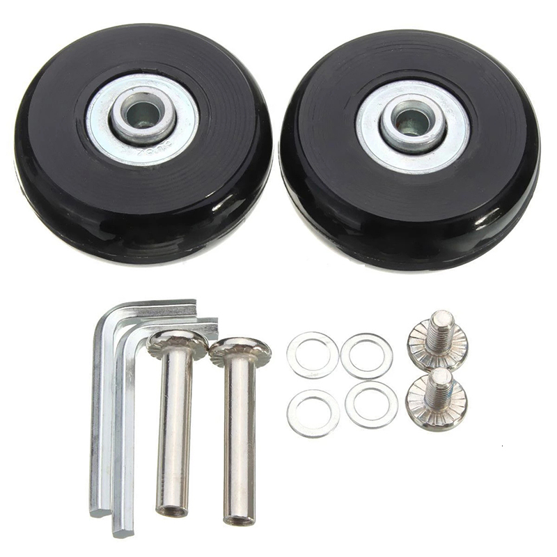 Bag Parts Accessories Luggage Suitcase Replacement Wheels Suitcase Repair OD 40/50mm Axles Deluxe Black With Screw Suitcase Wheels Black 230418
