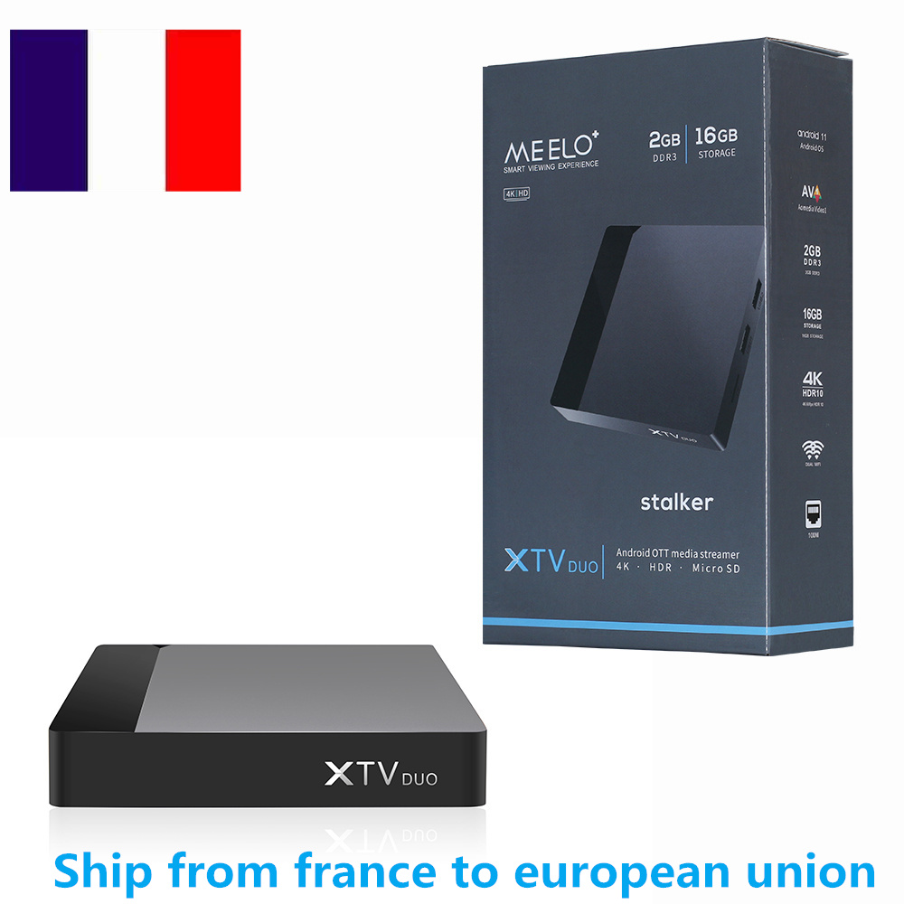 Ship From France XTV DUO Android 11 Stalkermac 2G 16G S905W2 4K AV1 FOR 9 PCS OF IR AND 4 PCS BT VOICE