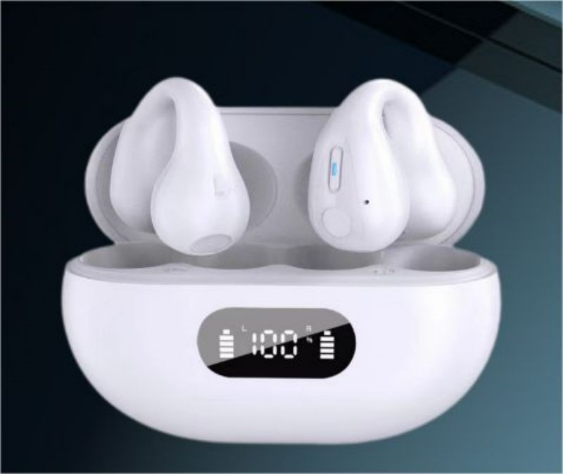 TWS Bluetooth headset Clip-on ears Wireless Earphone Fingerprint control R15 Built-in Microphone LED display High quality Headphone Sport Earphone Mus