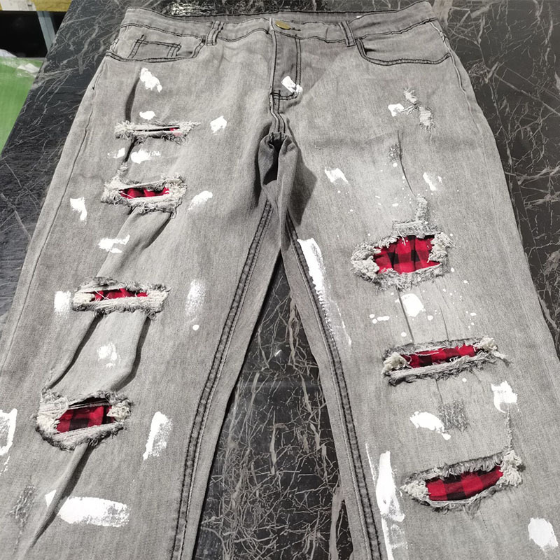 Men's Jeans Ripped Jeans Men Stretch Skinny Grey Blue Black Hip Hop Denim Trousers Streetwear Casual Slim Fit Jeans for Men Jogging jean 230418