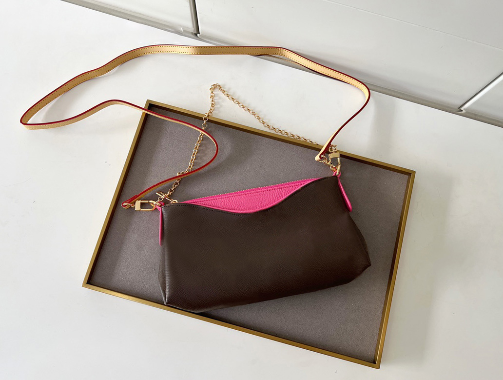 Designer womens shoulder bag luxury PALLAS handbags brown flower letters chains bags Top-quality leather small crossbody purses ladies fashion clutch wholesale