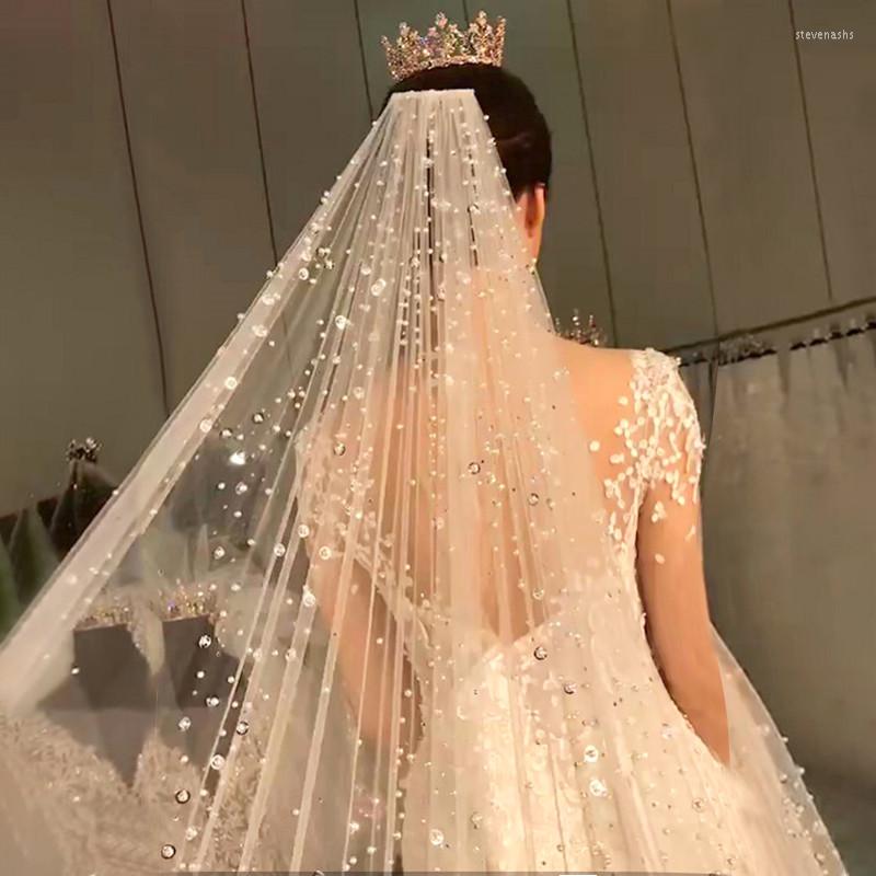 Bridal Veils Bling Rhinestone Beaded Long Wedding Veil Middle East Dubai Bride's Headdress Cathedral With Comb Luxury, Ivory
Bridal Veils Bling Rhinestone Beaded Long Wedding Veil Middle East Dubai Bride's Headdress Cathedral With Comb Luxury, Ivory