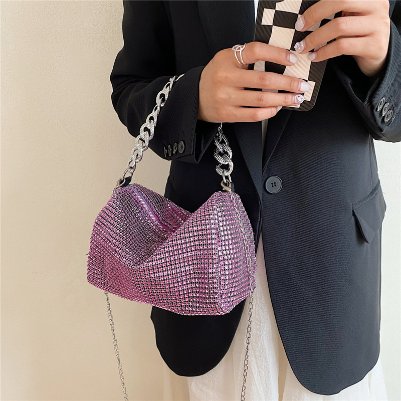 Evening Bag female 2023 new Korean version of this year's popular fashion trend bright drill cross-body niche rivet crossbody bag portable women&