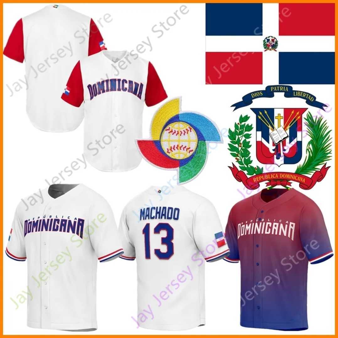 2023 Team Dominican Republic Baseball Jersey WBC World Classic Jeremy Pena Julio Rodriguez Juan Soto Vladimir Guerrero Jr. Manny Machado Franco Alcantara