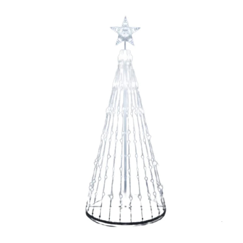 LED Christmas Tree String Cone Waterfall Star Lights Outdoor Multicolor Lightshow For Wedding Party Decoration EU Plug 2024