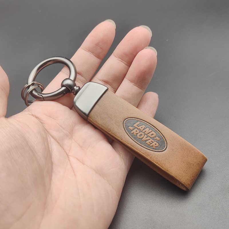 Leather Alloy Metal Car Emblem Keychain Key Chain Keyring For Land Rover Range Autobiography Freelander DISCOVERY Accessories