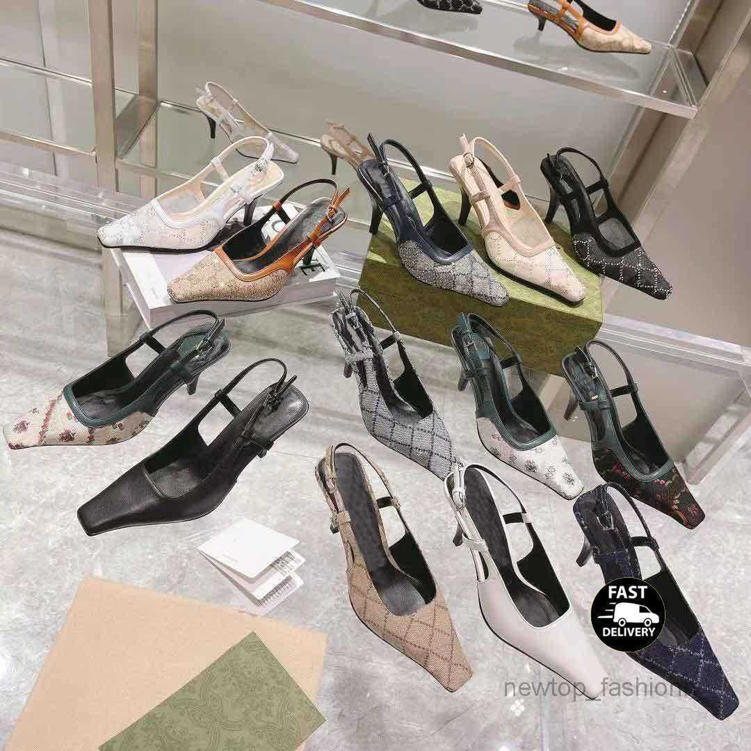 Designer Slingback Sandals Mid Heel Sandal Slippers Black mesh with crystals sparkling Print shoes Rubber Leather summer Ankle Strap Slippers 35-41
Designer Slingback Sandals Mid Heel Sandal Slippers Black mesh with crystals sparkling Print shoes Rubber Leather summer Ankle Strap Slippers 35-41