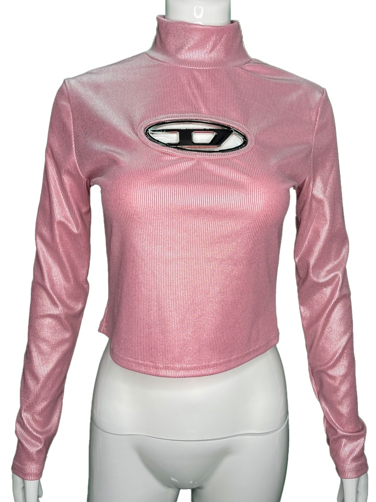 Women's TShirt Kalevest Y2K Trashy Crop Tops Pink Vintage Clothes Women Tops Bright Long Sleeve Tops Cyber Tees 2000s Clothes for Female 230417