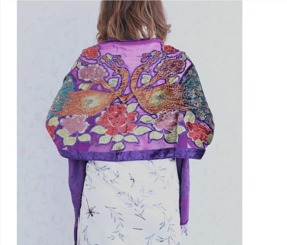 Scarves Vintage Peacock Scarf Women Burnout Velvet Scarfs Shawl Winter Quality Ponchos For Ladys Daily Wear Party Accessory
Scarves Vintage Peacock Scarf Women Burnout Velvet Scarfs Shawl Winter Quality Ponchos For Ladys Daily Wear Party Accessory