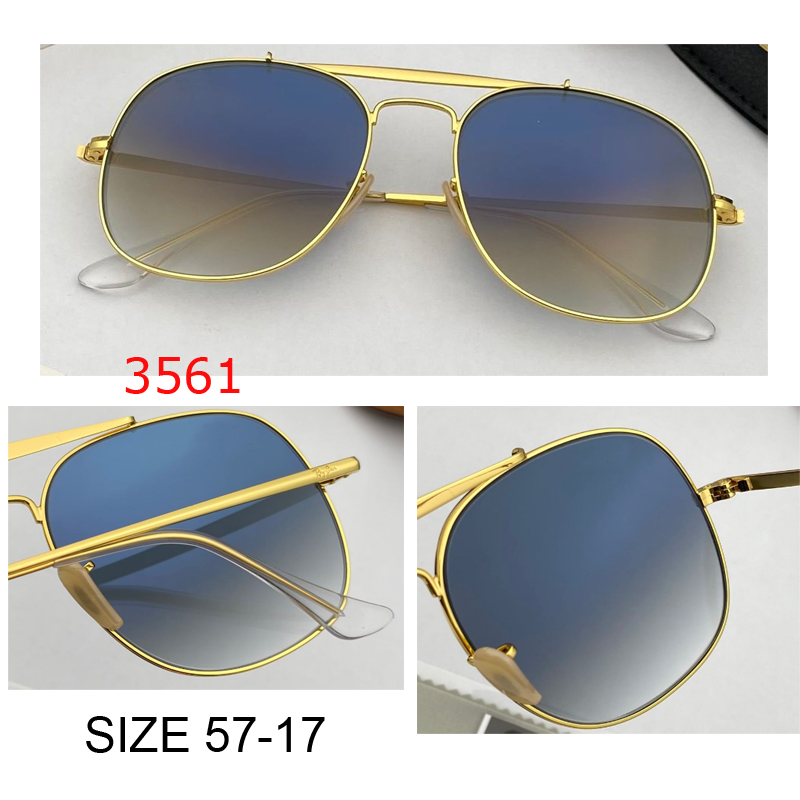 Top quality brand designer metal general 3561 aviation sunglass fashion men women Driving flash mirror gafas uv protection sun Glasses with retail case stickers
Top quality brand designer metal general 3561 aviation sunglass fashion men women Driving flash mirror gafas uv protection sun Glasses with retail case stickers