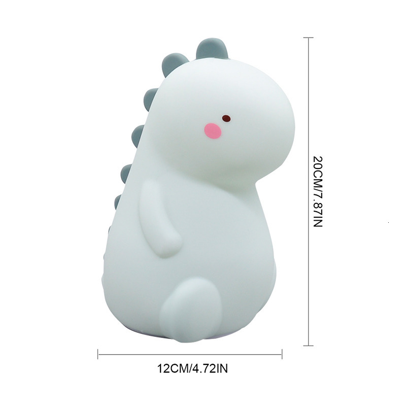 Lamps Shades Silicone Cartoon Led Night Light USB Recharge Dinosaur Night Lamp Battery Power for Baby Gift Child Christmas Present Home Decor 230418