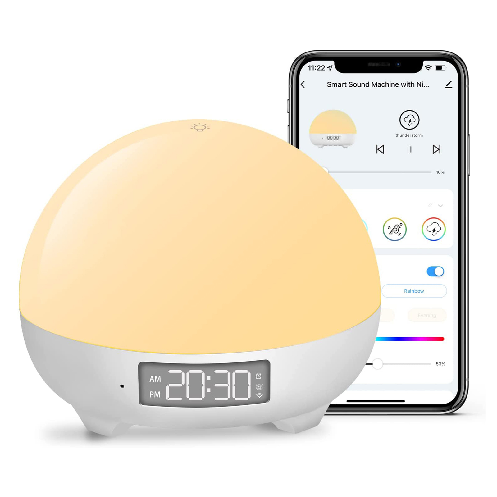 Baby Monitor Camera Smart White Noise Machine Baby Sleep Sound Machine 16 Million Colors 34 Soothing Sounds Supports Baby Cry DetectionAPP Control 230