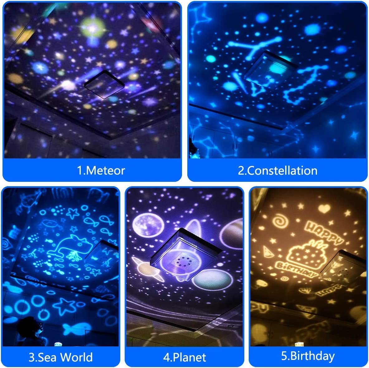 Lamps Shades Bluetooth Starry Sky Night Light Planet Magic Projector Universe LED Lamp Colorful Rotate Flashing Star Kids Baby Christmas Gift 230418