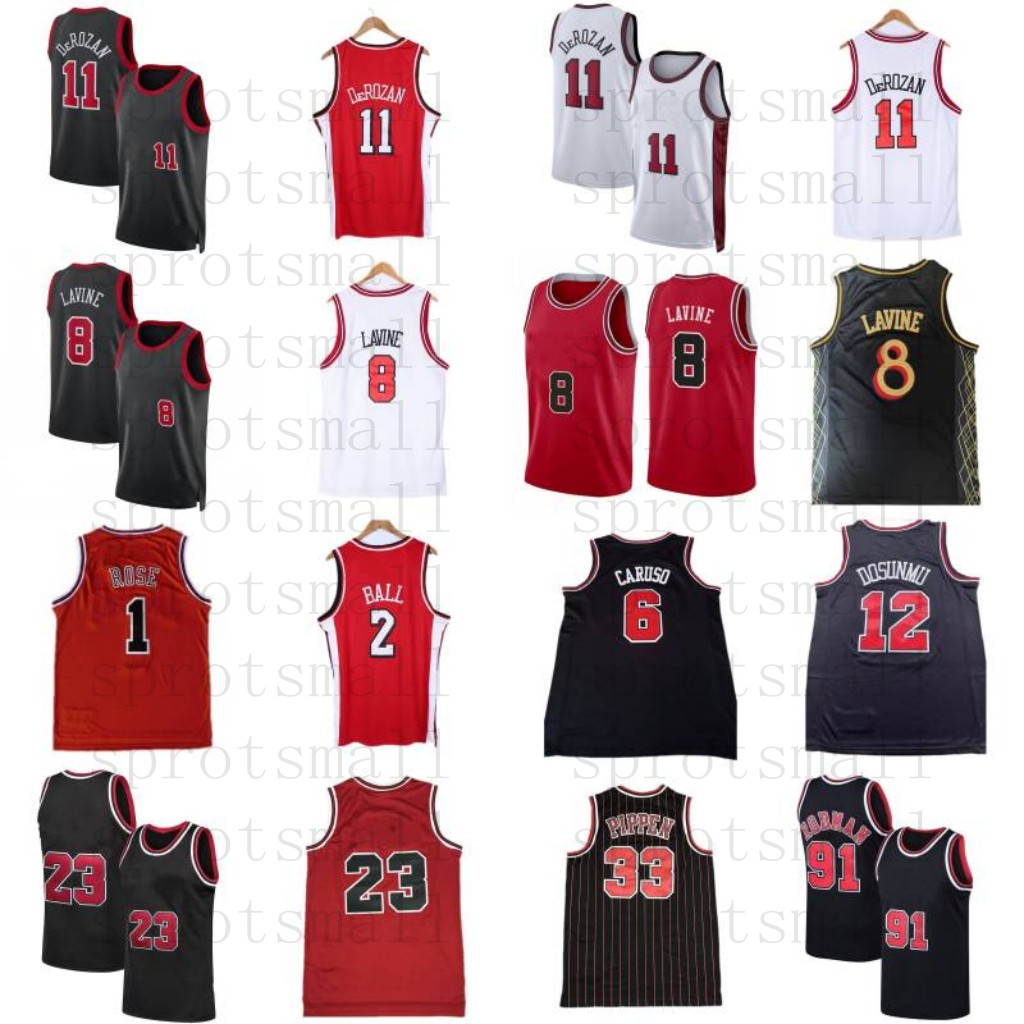 2023/24 2 Lonzo Ball Zach 8 LaVine City Basketball Jersey 6 Alex Caruso 12 Ayo Dosunmu Derrick 1 Rose 11 Demar DeRozan Mens 23 Dennis 91 Rodman Scottie 33 Pippen Shirt